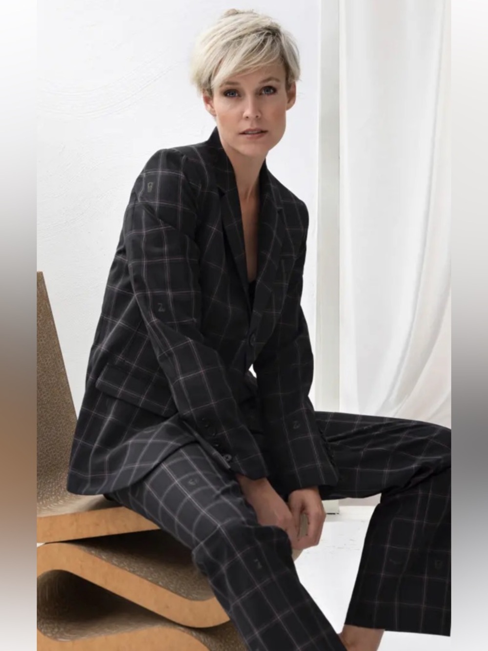 Zadig & Voltaire Black Windowpane Blazer